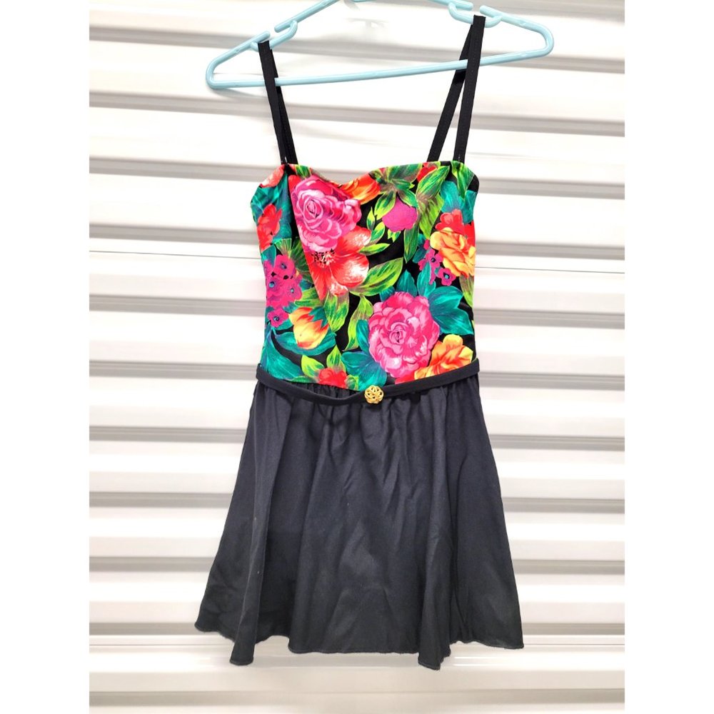 Vintage Roxanne Swimsuit Bathing Suit Dress 12 34C READ DESCRIPTION
